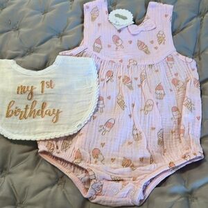 Mud pie ice cream romper NWT